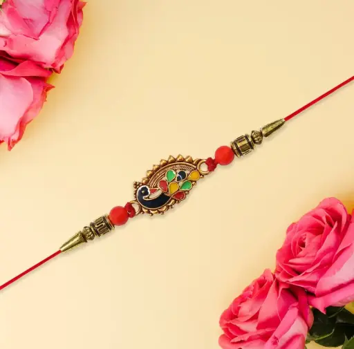 Multicolor Peacock Rakhi